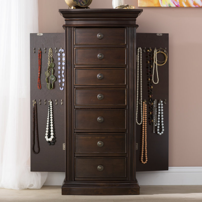 Canora Grey Aitkin Jewelry Armoire with Mirror & Reviews Wayfair